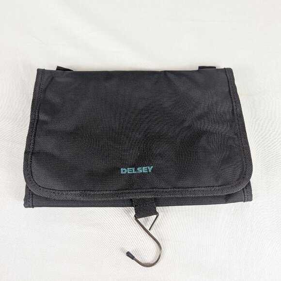 Delsey Other - Delsey Hanging Toiletry Organizer Travel Bag Trifold Black Pocket Magnetic Close